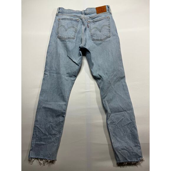 Levi's 501S Women's Skinny Leg Button Fly Blue Denim Jeans - Size 28x28 (29x27) - Picture 3 of 6